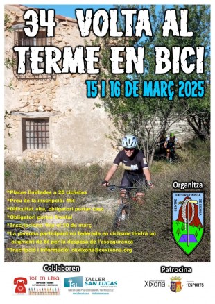 34a VOLTA AL TERME DE XIXONA AMB BICI DE MUNTANYA 15 i 16 DE MARÇ DE 2025